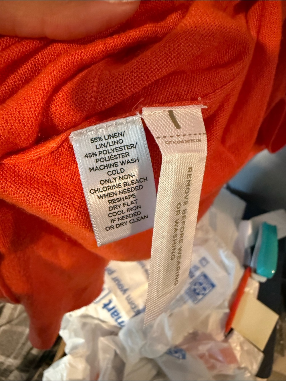 LOFT Orange Open-Front Long Cardigan - Picture 6 of 7